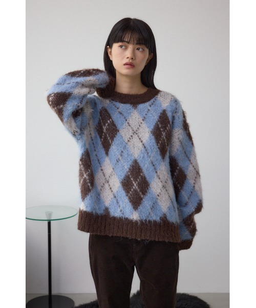 AZUL BY MOUSSY（アズールバイマウジー） ニット セーター アーガイル