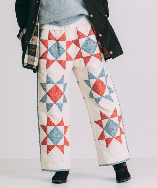 Freada（フリーダ） パンツ インド 星柄 キルティングパンツ