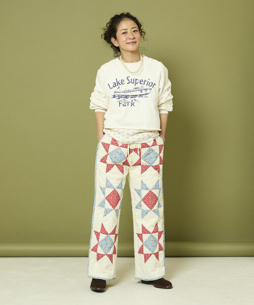 Freada（フリーダ） パンツ インド 星柄 キルティングパンツ