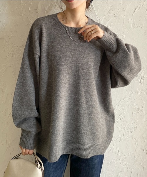 黒いニットセーター 長袖 スリット入り セール】サイド スリット タートルネック 長袖 ニット プルオーバー