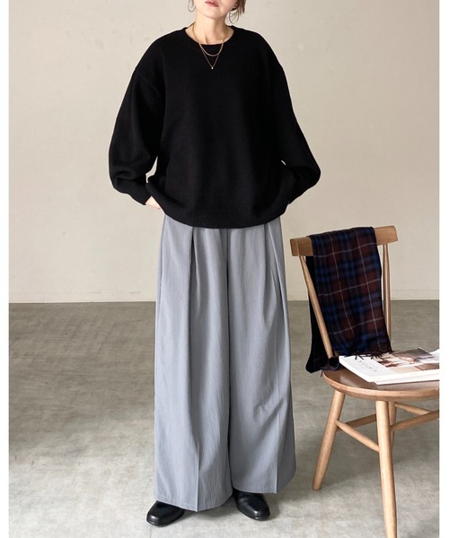 She's Closet ニット セーター クルーネックボリュームスリーブ長袖