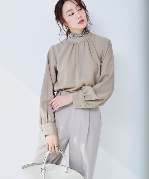 「ur's」 長袖ブラウス M グリーン レディース_画像4