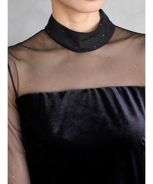 SNIDEL（スナイデル） ワンピース シアードッキングベロアドレス