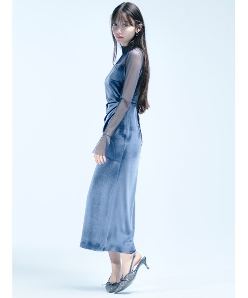 SNIDEL（スナイデル） ワンピース シアードッキングベロアドレス