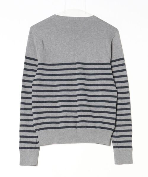 「BANANA REPUBLIC」 ボーダー柄長袖ニット XX-SMALL グレー メンズ_画像2
