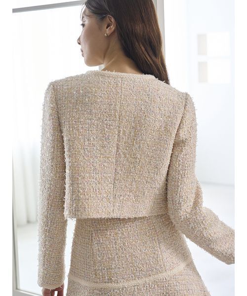SNIDEL ツイードジャケット SNIDEL（スナイデル） ジャケット ノーカラージャケット ツイード