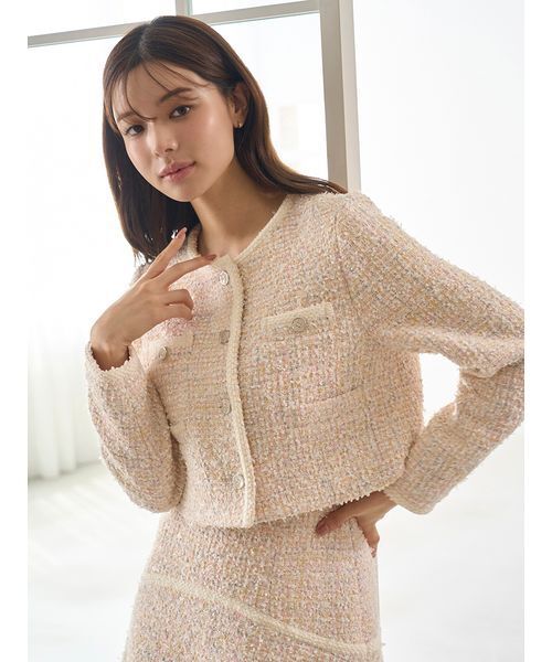 SNIDEL（スナイデル） ジャケット ノーカラージャケット ツイード