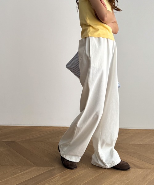 「CANAL JEAN」 「thecoin」イージーパンツ ONE SIZE ネイビー レディース_画像2