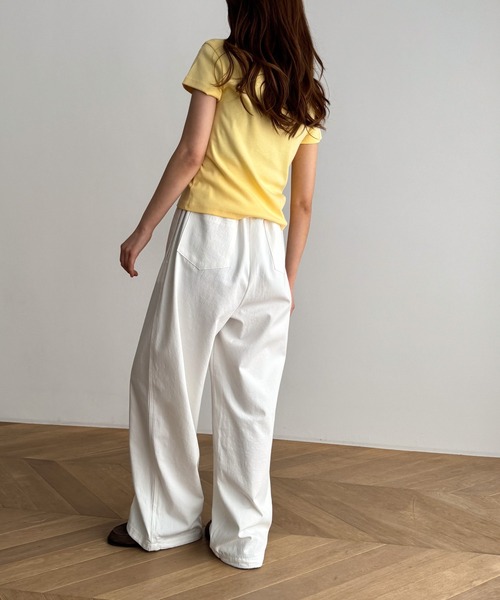 「CANAL JEAN」 「thecoin」イージーパンツ ONE SIZE ネイビー レディース_画像3