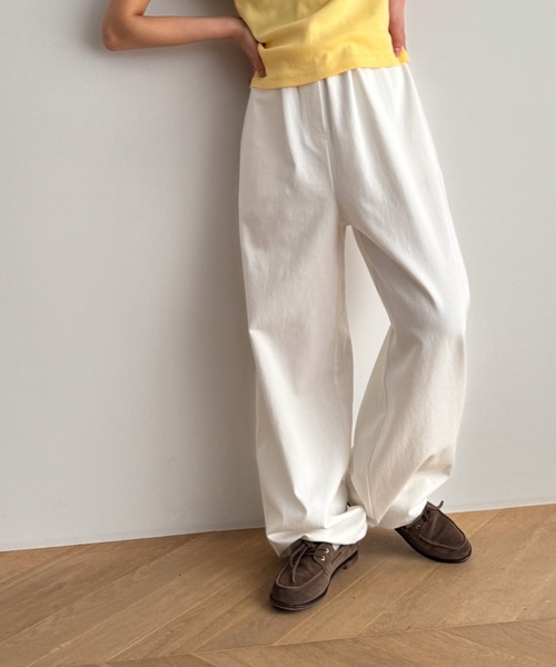 「CANAL JEAN」 「thecoin」イージーパンツ ONE SIZE ネイビー レディース_画像5