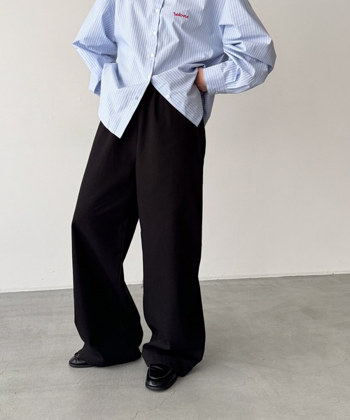 「CANAL JEAN」 「thecoin」イージーパンツ ONE SIZE ネイビー レディース_画像6