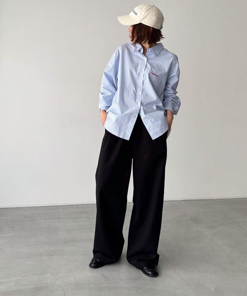 「CANAL JEAN」 「thecoin」イージーパンツ ONE SIZE ネイビー レディース_画像8