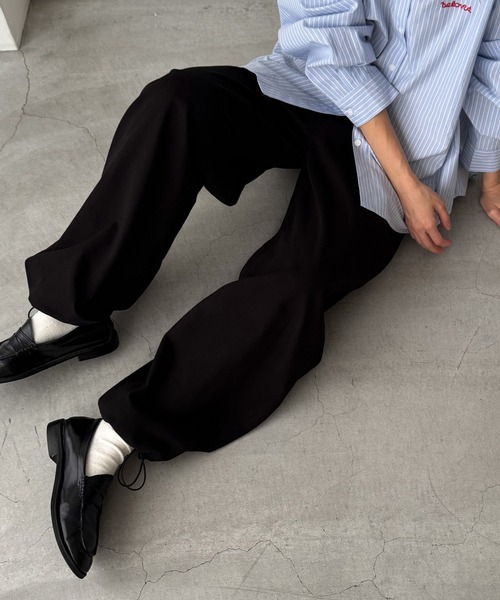 「CANAL JEAN」 「thecoin」イージーパンツ ONE SIZE ネイビー レディース_画像9