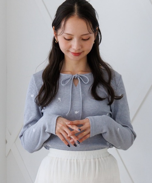 flower tシャツ ブルームリブトップ レディース : ZOZOTOWN Yahoo!店