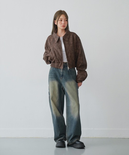 「UNE MANSION」 ブルゾン FREE ブラウン レディース_画像5