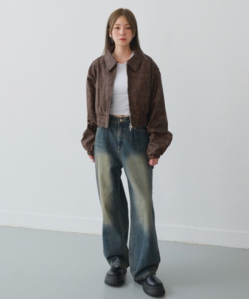 「UNE MANSION」 ブルゾン FREE ブラウン レディース_画像7