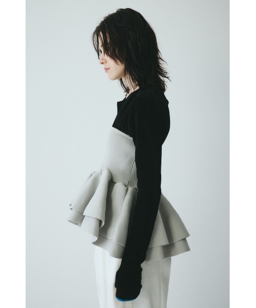 HeRIN.CYE チューブトップ ベアトップ Frill hem bustier フリルヘム