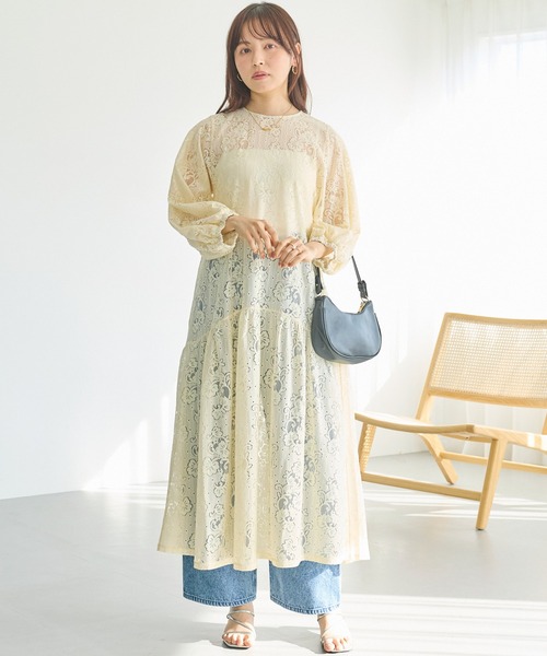 LAVEANGE（ラビアンジェ） ワンピース 「洗える」総レースワンピース