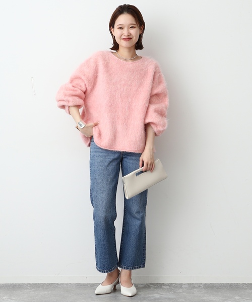 「SLOBE IENA」 長袖ニット FREE ピンク レディース_画像9