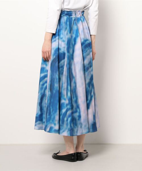 【HARE】 フレアスカート フリーサイズ ネイビー HARE（ハレ）の「ジャガードレイヤードフレアスカート(HARE)（スカート