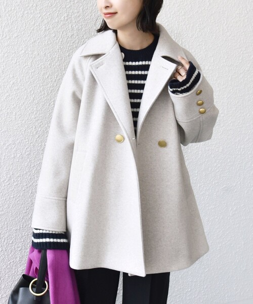 「SHIPS」 ピーコート SMALL ナチュラル レディース_画像7