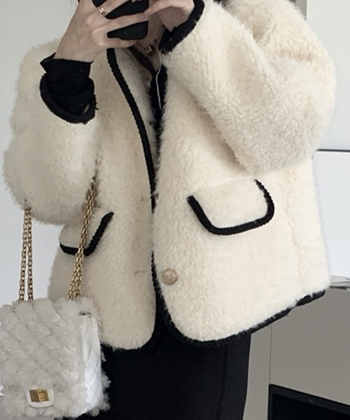 「DAY CLOSET」 ノーカラージャケット ONE SIZE ホワイト レディース_画像3