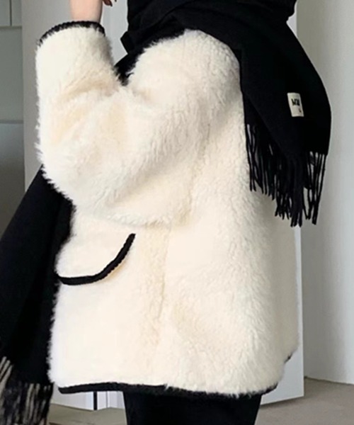 「DAY CLOSET」 ノーカラージャケット ONE SIZE ホワイト レディース_画像5