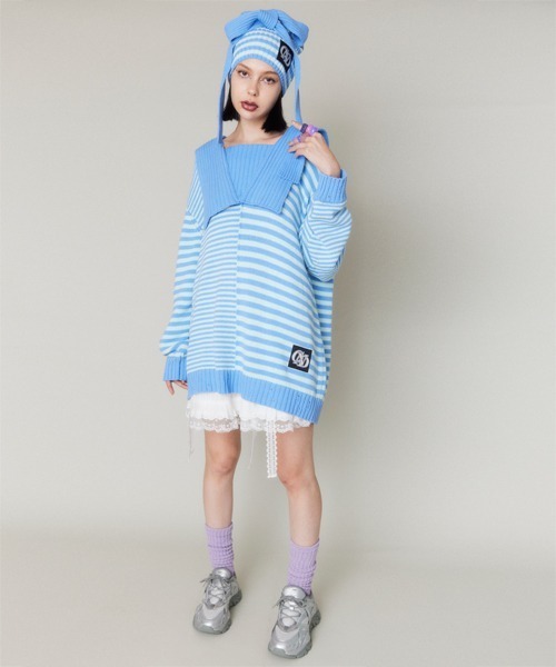 「Candy Stripper」 ニットキャップ FREE ブラック レディース_画像8