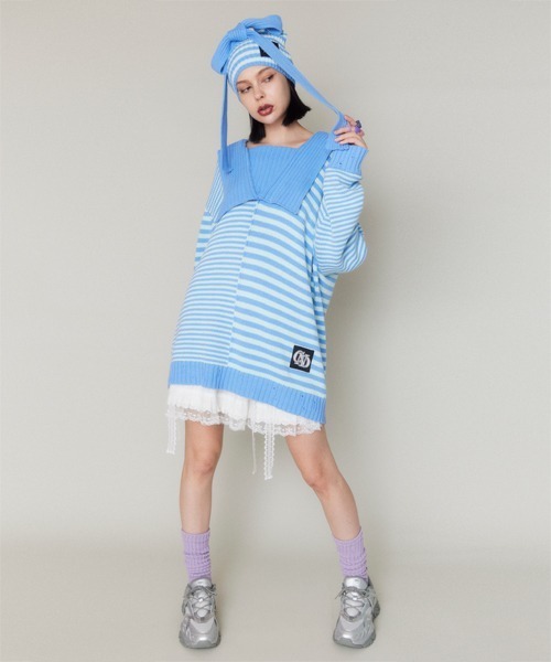 「Candy Stripper」 ニットキャップ FREE ブラック レディース_画像9