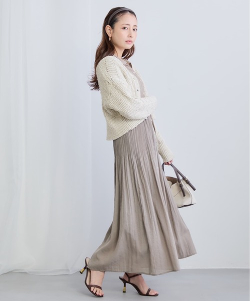 COHINA（コヒナ） シャツワンピース プリーツシアーワンピース 「低