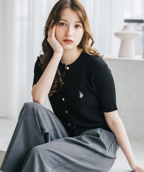 U.S. POLO ASSN.（ユーエスポロアッスン） カーディガン 夏 半袖 W's
