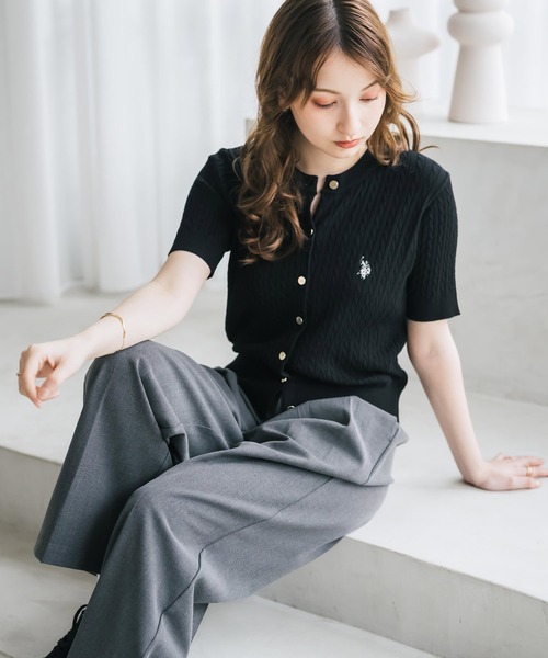 U.S. POLO ASSN.（ユーエスポロアッスン） カーディガン 夏 半袖 W's