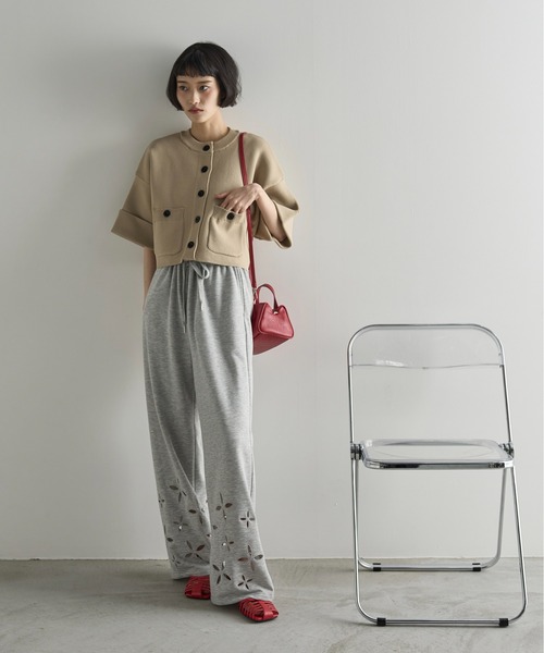 「THE YOn」 スウェットパンツ FREE アイボリー レディース_画像2