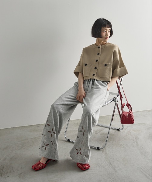 「THE YOn」 スウェットパンツ FREE アイボリー レディース_画像4