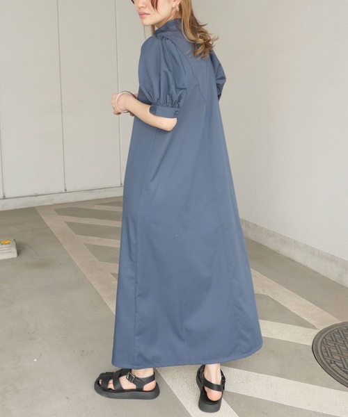 「CORNERS」 半袖ワンピース M ブルー レディース_画像3