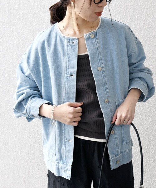 SHIPS any 「SHIPS any」 デニムジャケット ONE SIZE スカイブルー 