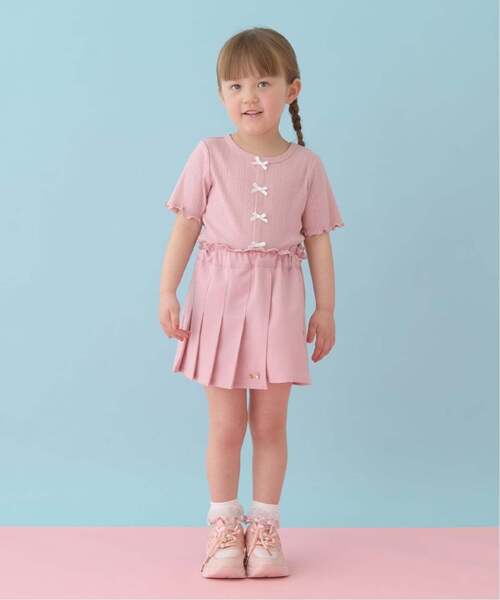 パンツ フロントプリーツハートポケットカラースカパン キッズ 子供服