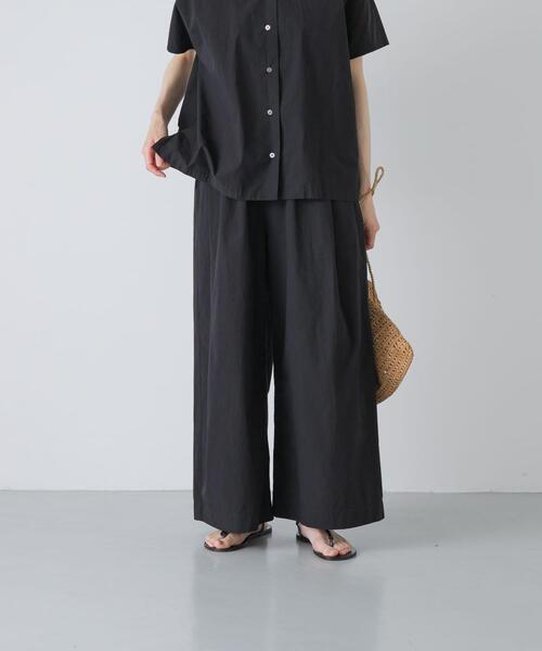 かぐれ ワイドパンツ パンツ コットンサイドタックワイドパンツ