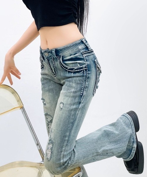 CANVAS+ ジーンズ デニム デニムパンツ 「CANVAS＋」ローライズ