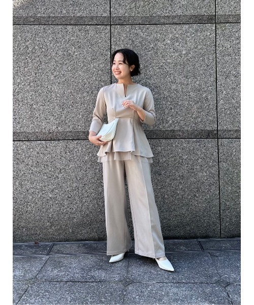 「ur's」 7分袖ワンピース L ダークネイビー レディース_画像9