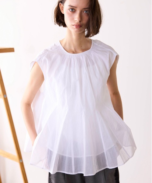 Marilyn Moon（マリリンムーン） ブラウス シャツ sheer starched 