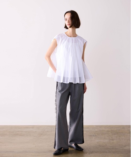 Marilyn Moon（マリリンムーン） ブラウス シャツ sheer starched 
