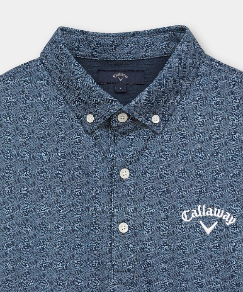 Callaway（キャロウェイ） ポロシャツ 半袖 -3℃裏クール総柄ボタン