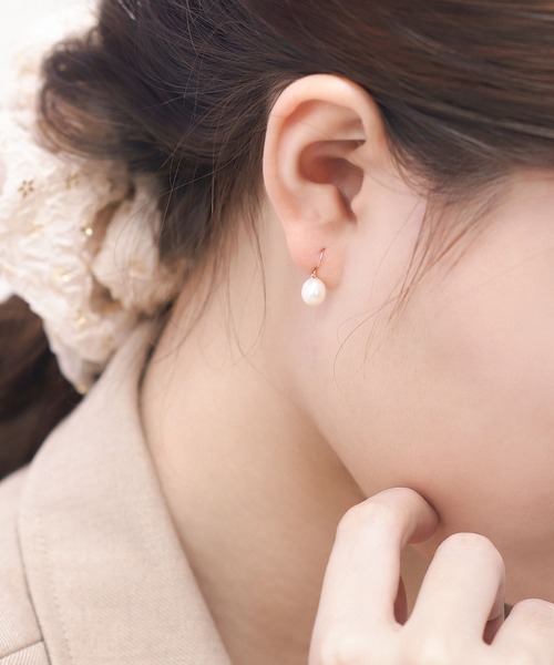 BLOOM（ブルーム） ピアス 6月誕生石 K10 ピンクゴールド 淡水パール 