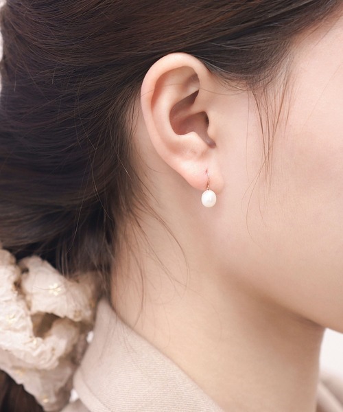 BLOOM（ブルーム） パール ピアス K10 ピンクゴールド 淡水パール