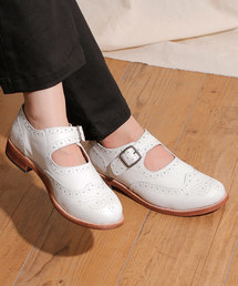 【美品】マリールイーズ メリージェーン ウイングチップ メダリオン 24.5 Marie-Louise フォーマルシューズ 「Marie-Louise/マリー