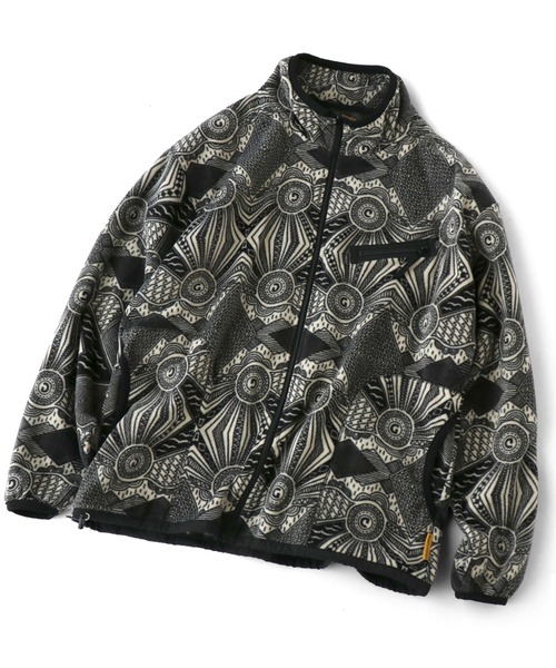 gym master（ジムマスター） ブルゾン アウター 総柄フリーススタンド