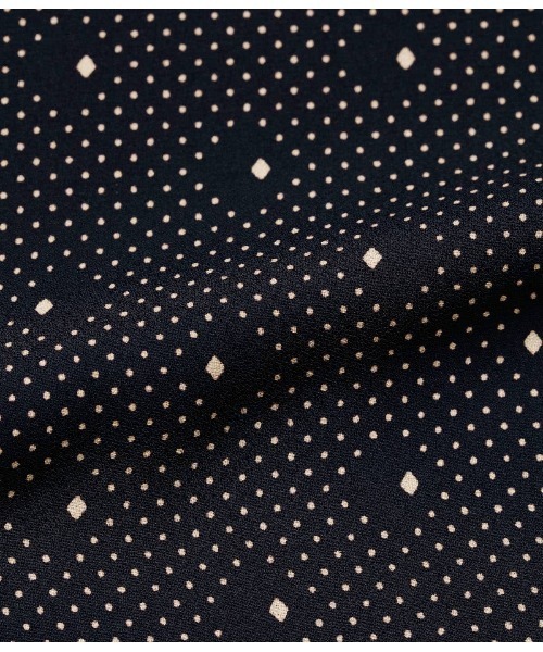 ワンピース ダイヤドットプリント ボウタイ風ワンピース ダイヤドットプリント