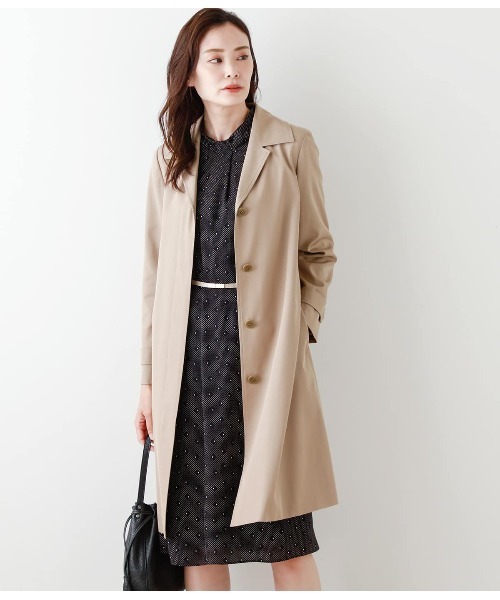 ワンピース ダイヤドットプリント ボウタイ風ワンピース ダイヤドットプリント