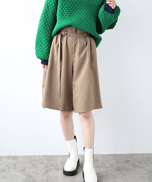パンツ ベルト付ショートパンツ「セットアップ対応」 レディース | GeeRA